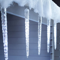 Solar Icicle Lights — Outdoor LED String with Timer