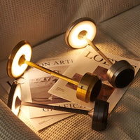 Slim Dome Cordless Table Lamp — Plated Metal Rechargeable LED
