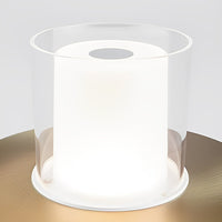 Candle Cylinder Cordless Table Lamp — Metal Dish Base LED