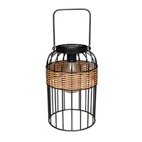 Rattan Solar Lantern — Handwoven Portable Outdoor Light, IP55