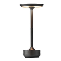 Slim Dome Cordless Table Lamp — Plated Metal Rechargeable LED
