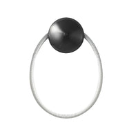 Woven Nylon Ring Wall Light - Handmade Black LED Sconce