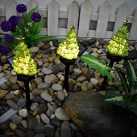 Solar Christmas Tree Lawn Lights — LED Garden Stake Set