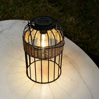 Rattan Solar Lantern — Handwoven Portable Outdoor Light, IP55