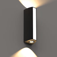 Rectangular Up Down Outdoor Wall Light — Black Aluminium, IP65