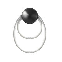 Woven Nylon Ring Wall Light - Handmade Black LED Sconce