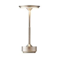 Slim Dome Cordless Table Lamp — Plated Metal Rechargeable LED