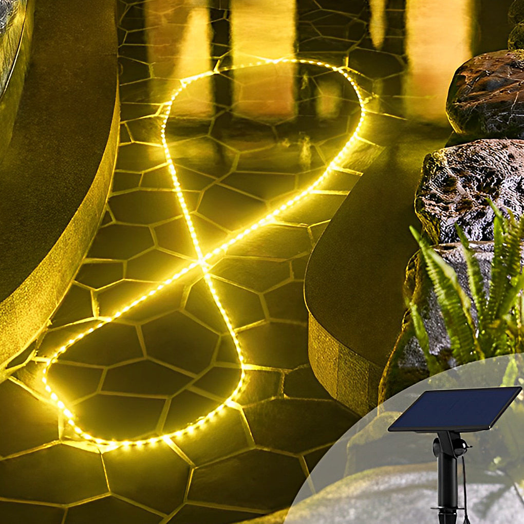 Solar LED Strip Lights — Flexible Outdoor Starry Rope, IP68