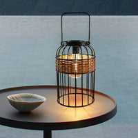 Rattan Solar Lantern — Handwoven Portable Outdoor Light, IP55