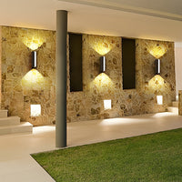 Rectangular Up Down Outdoor Wall Light — Black Aluminium, IP65