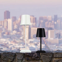Slender Drum Cordless Table Lamp — 38 cm Metal, IP54 Rated
