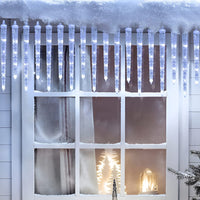 Solar Icicle Lights — Outdoor LED String with Timer