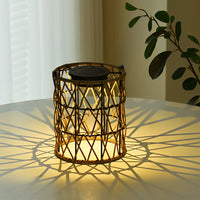Byron Rattan Solar Lantern — Woven Garden & Lawn Light