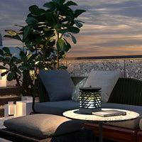 Solar Porch Lantern Black Light-Sensing Waterproof Garden Lamp