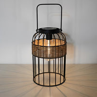Rattan Solar Lantern — Handwoven Portable Outdoor Light, IP55