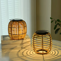 Byron Rattan Solar Lantern — Woven Garden & Lawn Light