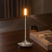Candle Wick Cordless Table Lamp — 25 cm Metal, Touch Dimming
