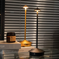 Pina Mushroom Cordless Table Lamp — 30 cm Aluminium Touch Dim