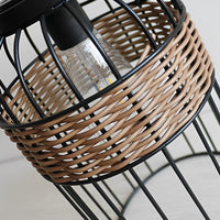 Rattan Solar Lantern — Handwoven Portable Outdoor Light, IP55