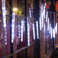 Solar Icicle Lights — Outdoor LED String with Timer