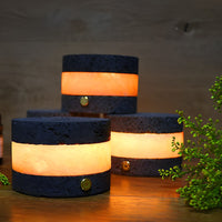 Volcanic Texture Mini Table Lamp — Cordless Touch Dimming LED