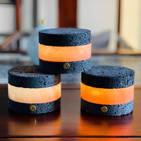 Volcanic Texture Mini Table Lamp — Cordless Touch Dimming LED