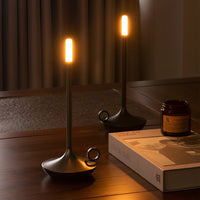 Candle Wick Cordless Table Lamp — 25 cm Metal, Touch Dimming