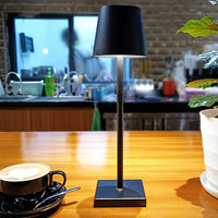 Top Hat Cordless Table Lamp — Aluminium Rechargeable Touch Dimming