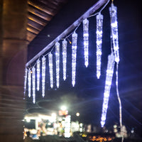 Solar Icicle Lights — Outdoor LED String with Timer