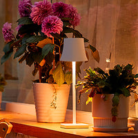 Slender Drum Cordless Table Lamp — 38 cm Metal, IP54 Rated