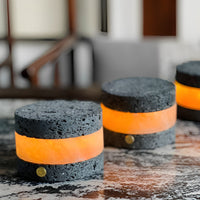 Volcanic Texture Mini Table Lamp — Cordless Touch Dimming LED