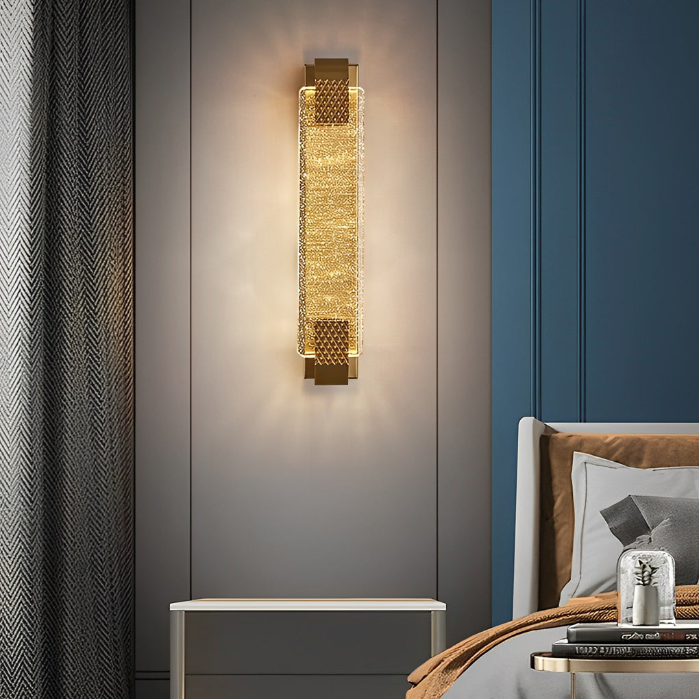 CrystalAura | Elegant Modern LED Wall Sconce with Dimming Features