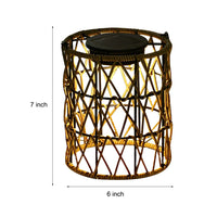 Byron Rattan Solar Lantern — Woven Garden & Lawn Light