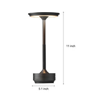 Slim Dome Cordless Table Lamp — Plated Metal Rechargeable LED