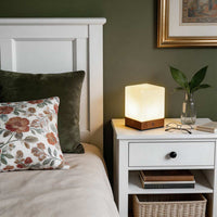 LuminaCube | Elegant Cordless LED Table Lamp with Natural Wood Base 1