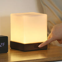 LuminaCube | Elegant Cordless LED Table Lamp with Natural Wood Base 3