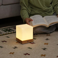 LuminaCube | Elegant Cordless LED Table Lamp with Natural Wood Base 5