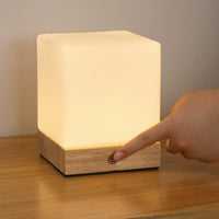 LuminaCube | Elegant Cordless LED Table Lamp with Natural Wood Base 7