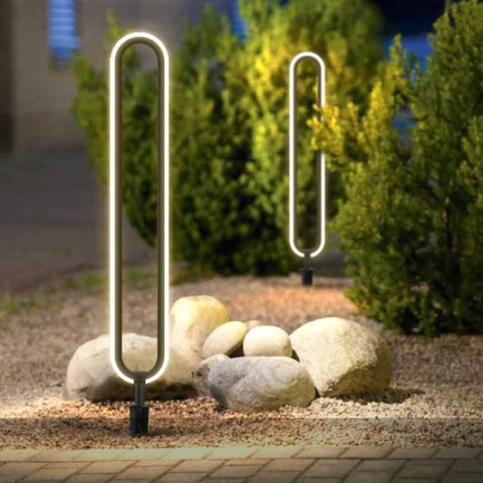 Luminara | Elegant Modern Oval Ring LED Solar Courtyard Lamp 0