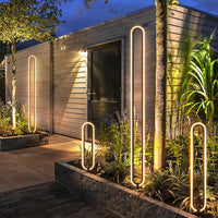 Luminara | Elegant Modern Oval Ring LED Solar Courtyard Lamp 3