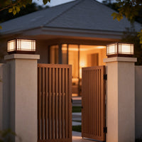 Luminara | Elegant Vintage Waterproof LED Square Pillar Light 2
