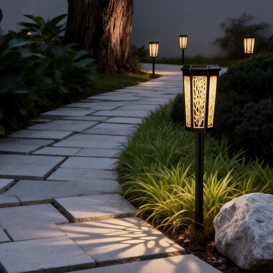 Solar Path Lights — Colour-Changing Garden Stake Set