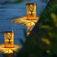 SylvanGlow | Charming Retro Solar Lantern with Tree Projection 0