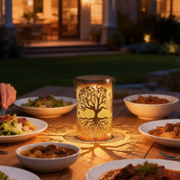 SylvanGlow | Charming Retro Solar Lantern with Tree Projection 1