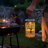 SylvanGlow | Charming Retro Solar Lantern with Tree Projection 2