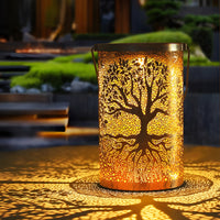 SylvanGlow | Charming Retro Solar Lantern with Tree Projection 4