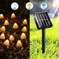 Solar Fairy Lights — Mushroom LED String, 5m Outdoor