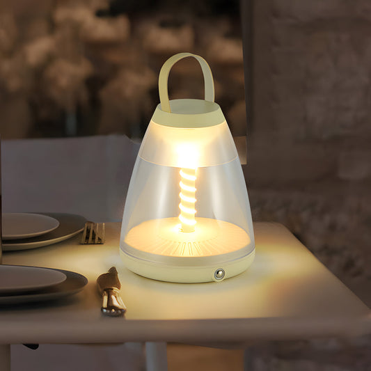 Portable Table Lamp — Cordless Spiral LED, USB Rechargeable