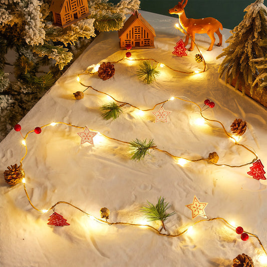Christmas String Lights — Hanging LED Ornament Set, Two-Pack