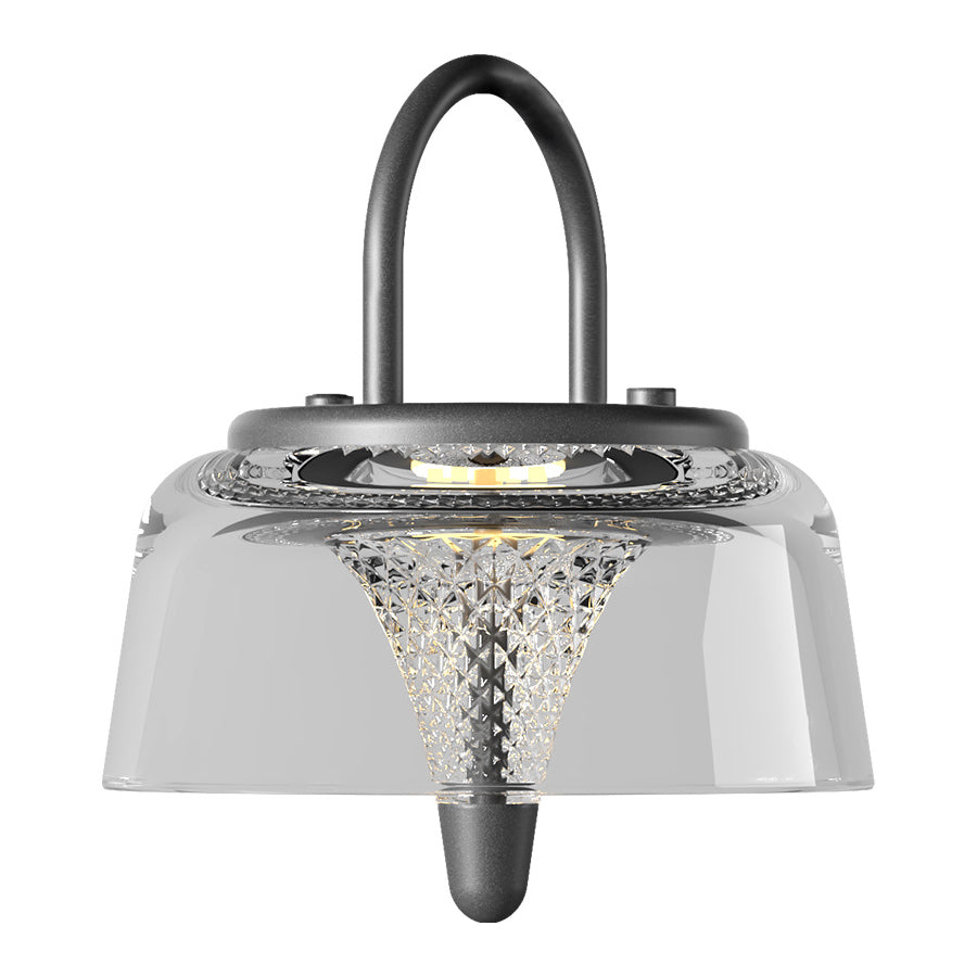 Solar Outdoor Pendant Light Clear Acrylic Hanging Lamp